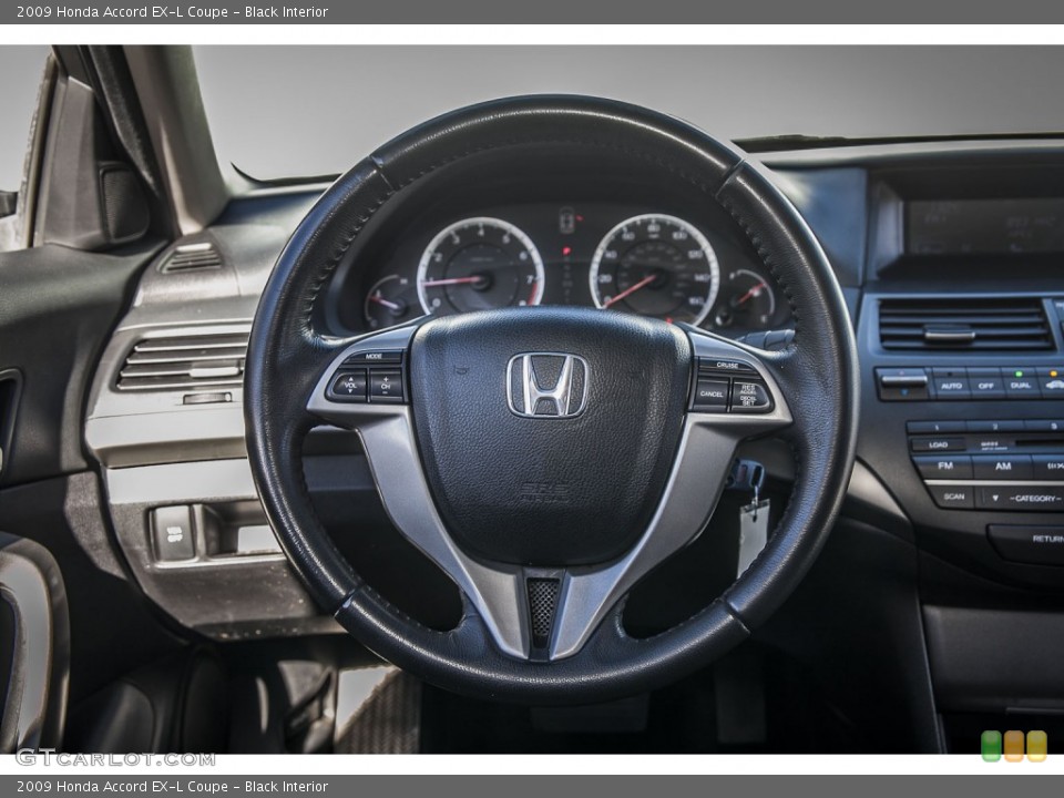 Black Interior Steering Wheel for the 2009 Honda Accord EX-L Coupe #100543724