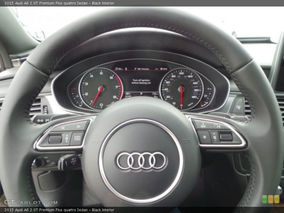 Black Interior Steering Wheel for the 2015 Audi A6 2.0T Premium Plus quattro Sedan #100546946