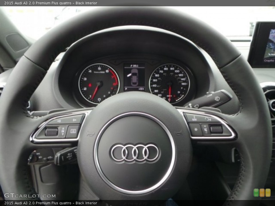 Black Interior Steering Wheel for the 2015 Audi A3 2.0 Premium Plus quattro #100550318