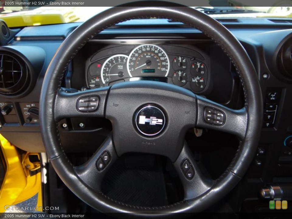 Ebony Black Interior Steering Wheel for the 2005 Hummer H2 SUV #100553141