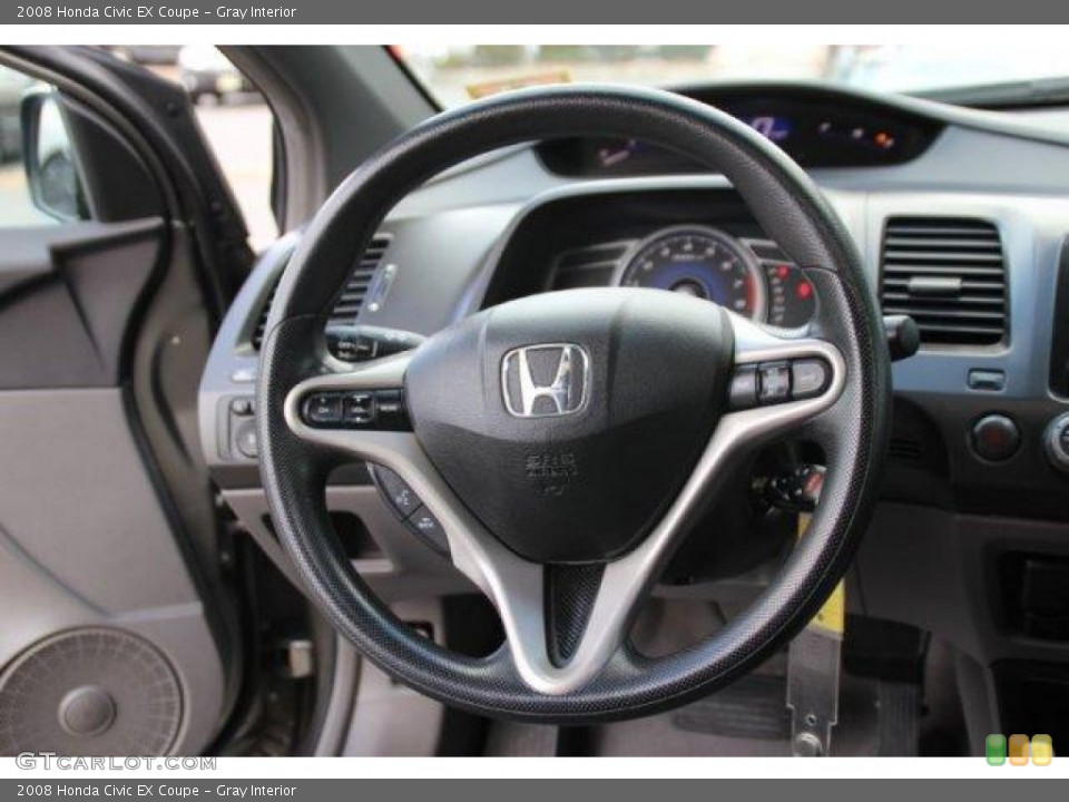 Gray Interior Steering Wheel for the 2008 Honda Civic EX Coupe #100561976