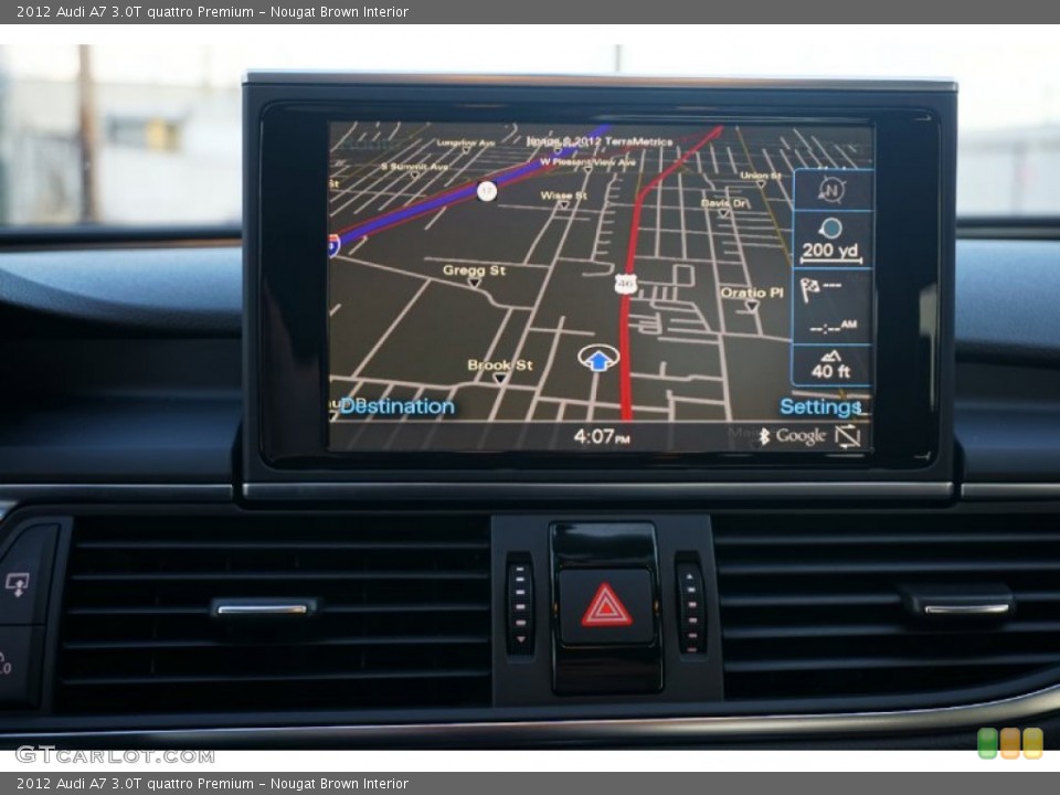 Nougat Brown Interior Navigation for the 2012 Audi A7 3.0T quattro Premium #100562558