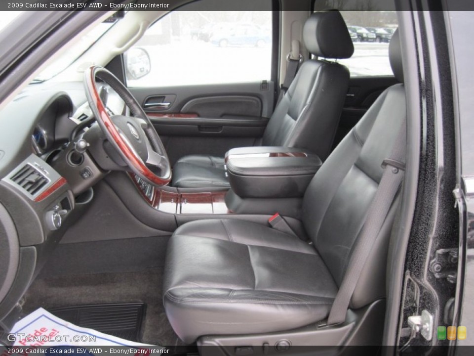 Ebony/Ebony Interior Photo for the 2009 Cadillac Escalade ESV AWD #100595759