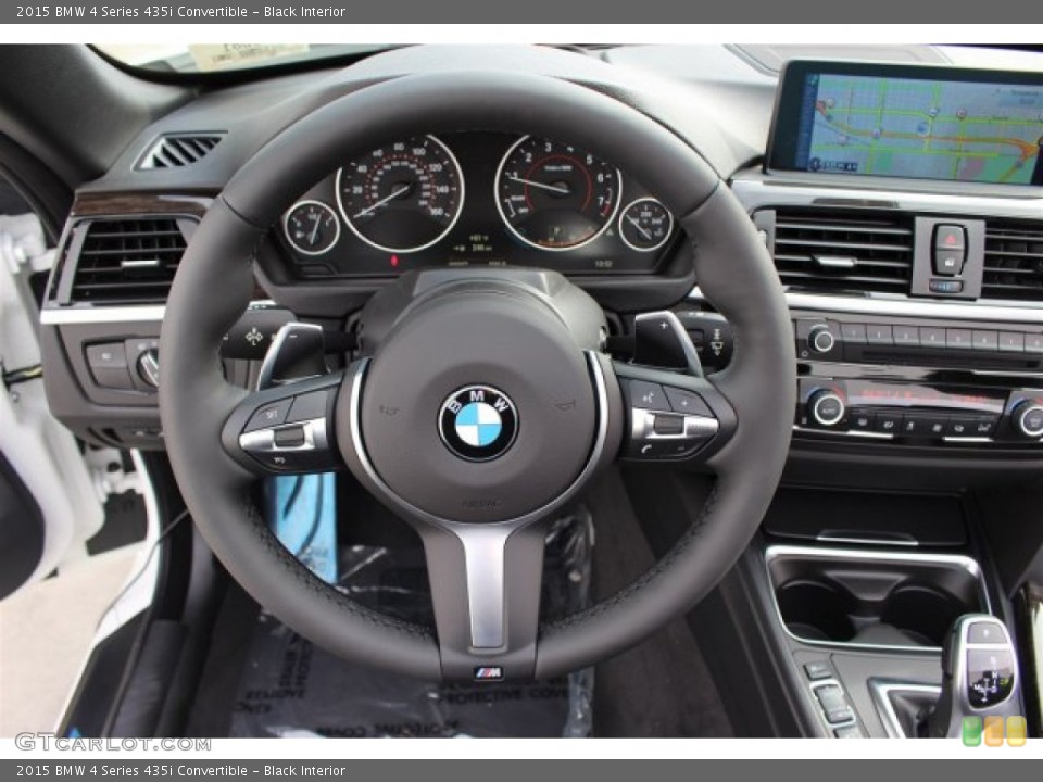 Black Interior Steering Wheel for the 2015 BMW 4 Series 435i Convertible #100632214