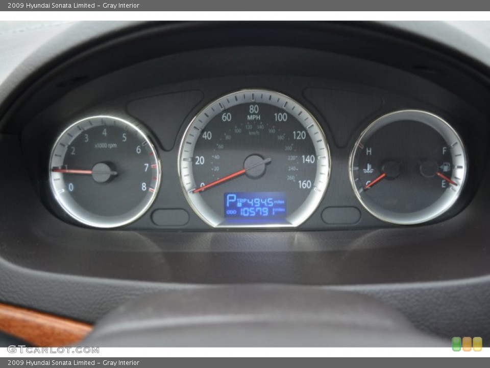 Gray Interior Gauges for the 2009 Hyundai Sonata Limited #100644260