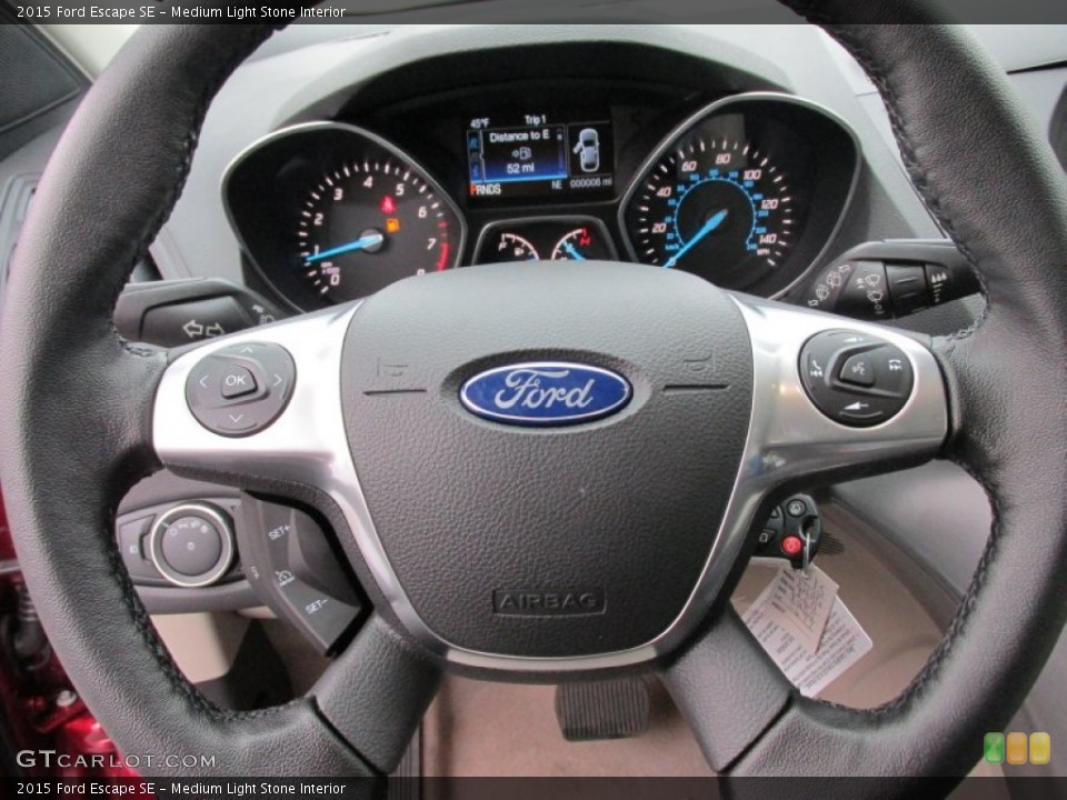Medium Light Stone Interior Steering Wheel for the 2015 Ford Escape SE #100646342