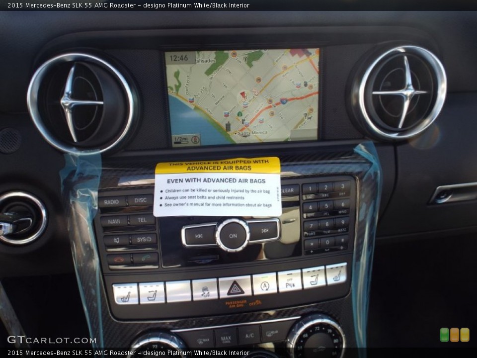 designo Platinum White/Black Interior Controls for the 2015 Mercedes-Benz SLK 55 AMG Roadster #100676264