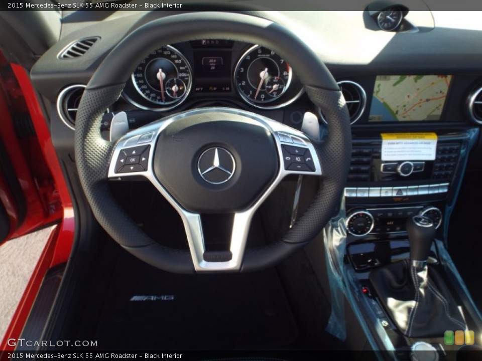 Black Interior Steering Wheel for the 2015 Mercedes-Benz SLK 55 AMG Roadster #100676705