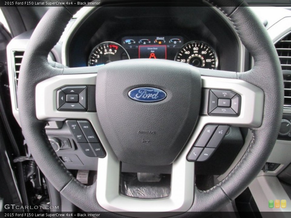 Black Interior Steering Wheel for the 2015 Ford F150 Lariat SuperCrew 4x4 #100694426