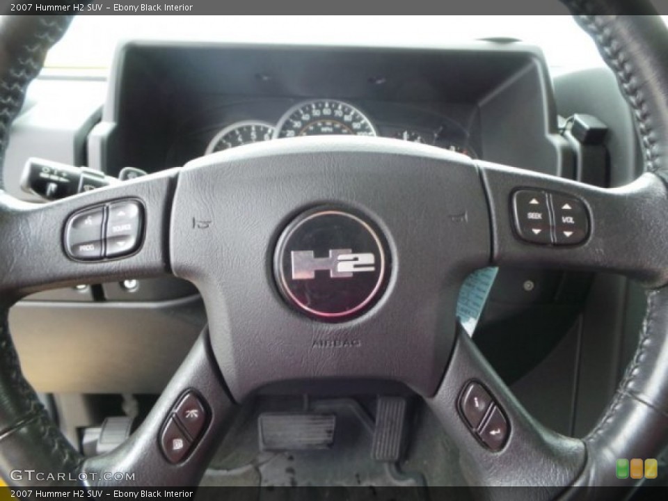 Ebony Black Interior Steering Wheel for the 2007 Hummer H2 SUV #100708643