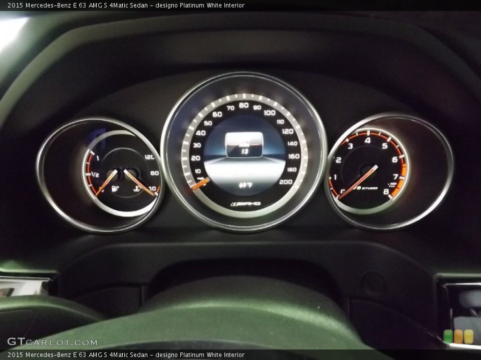 designo Platinum White Interior Gauges for the 2015 Mercedes-Benz E 63 AMG S 4Matic Sedan #100716608