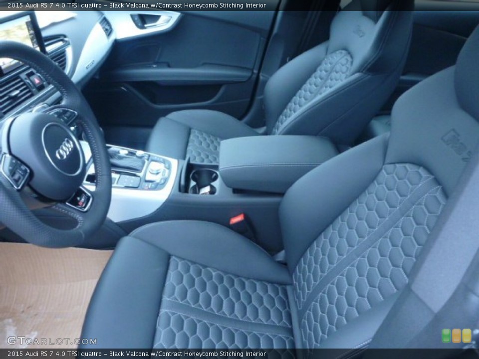 Black Valcona w/Contrast Honeycomb Stitching Interior Front Seat for the 2015 Audi RS 7 4.0 TFSI quattro #100739681