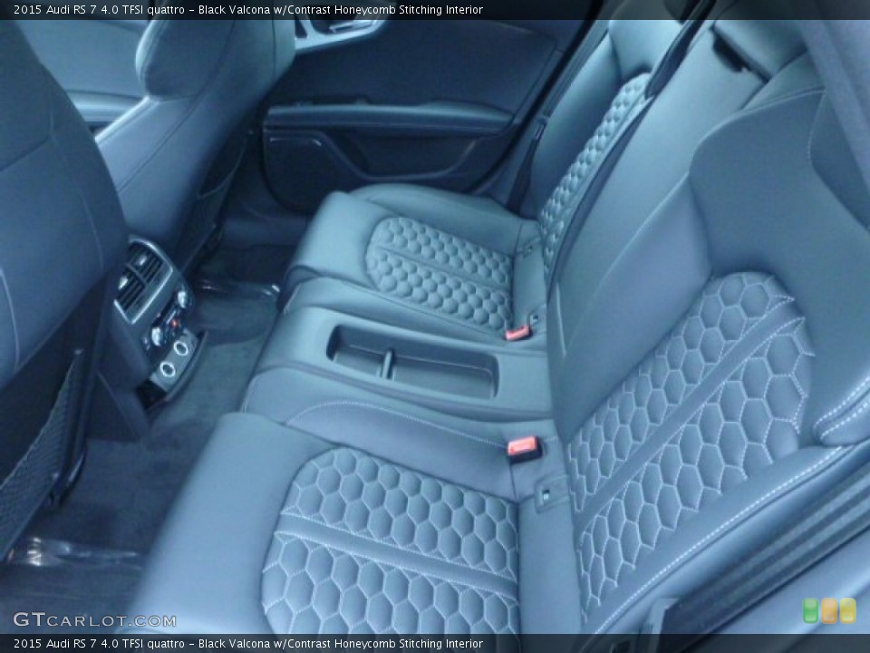 Black Valcona w/Contrast Honeycomb Stitching Interior Rear Seat for the 2015 Audi RS 7 4.0 TFSI quattro #100739702