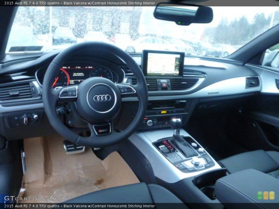 Black Valcona w/Contrast Honeycomb Stitching Interior Dashboard for the 2015 Audi RS 7 4.0 TFSI quattro #100739717