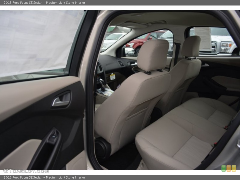 Medium Light Stone Interior Rear Seat for the 2015 Ford Focus SE Sedan #100741121