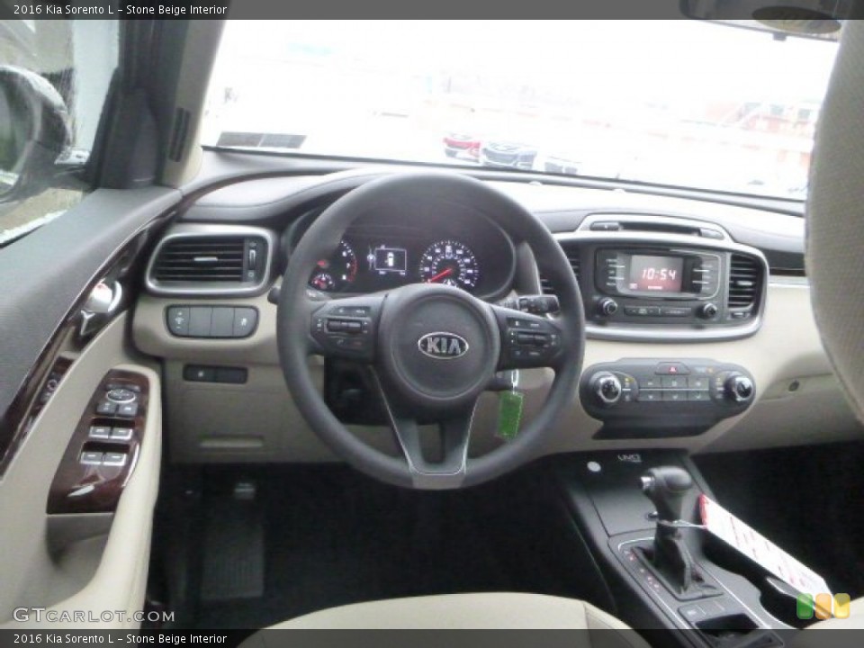 Stone Beige Interior Dashboard for the 2016 Kia Sorento L #100822477