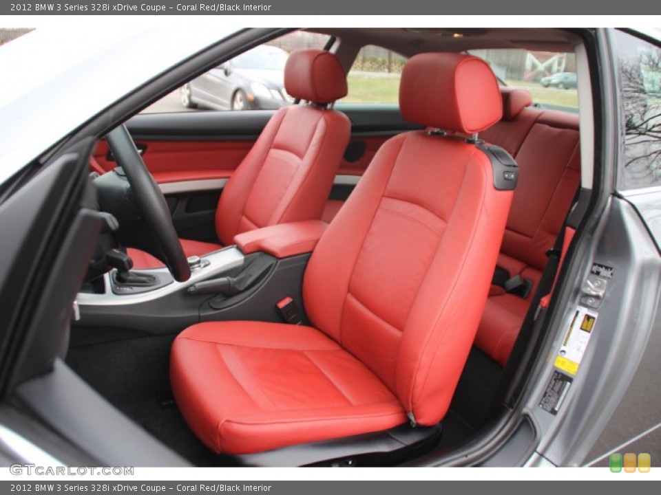 Coral Red/Black Interior Front Seat for the 2012 BMW 3 Series 328i xDrive Coupe #100848092