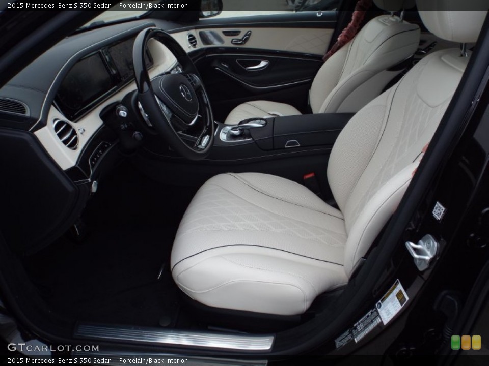 Porcelain/Black Interior Photo for the 2015 Mercedes-Benz S 550 Sedan #100860818
