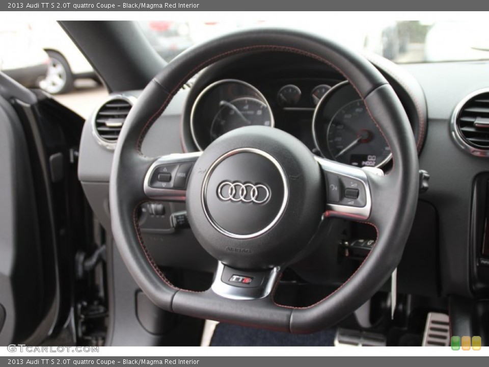 Black/Magma Red Interior Steering Wheel for the 2013 Audi TT S 2.0T quattro Coupe #100864124