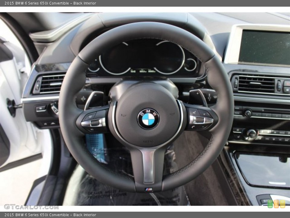 Black Interior Steering Wheel for the 2015 BMW 6 Series 650i Convertible #100879748