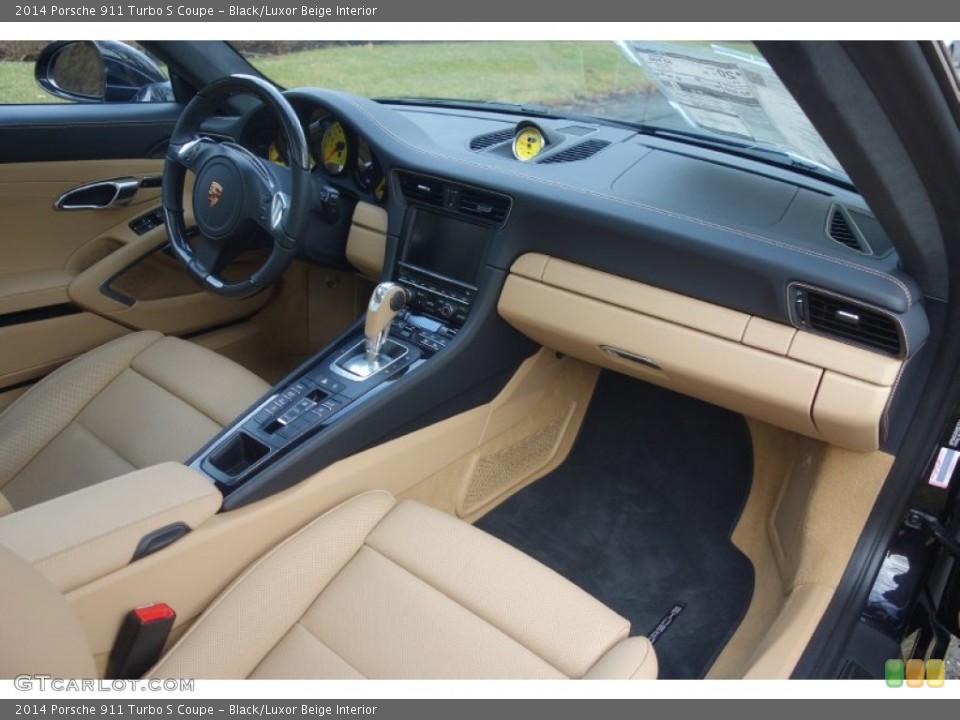 Black/Luxor Beige Interior Photo for the 2014 Porsche 911 Turbo S Coupe #100897564