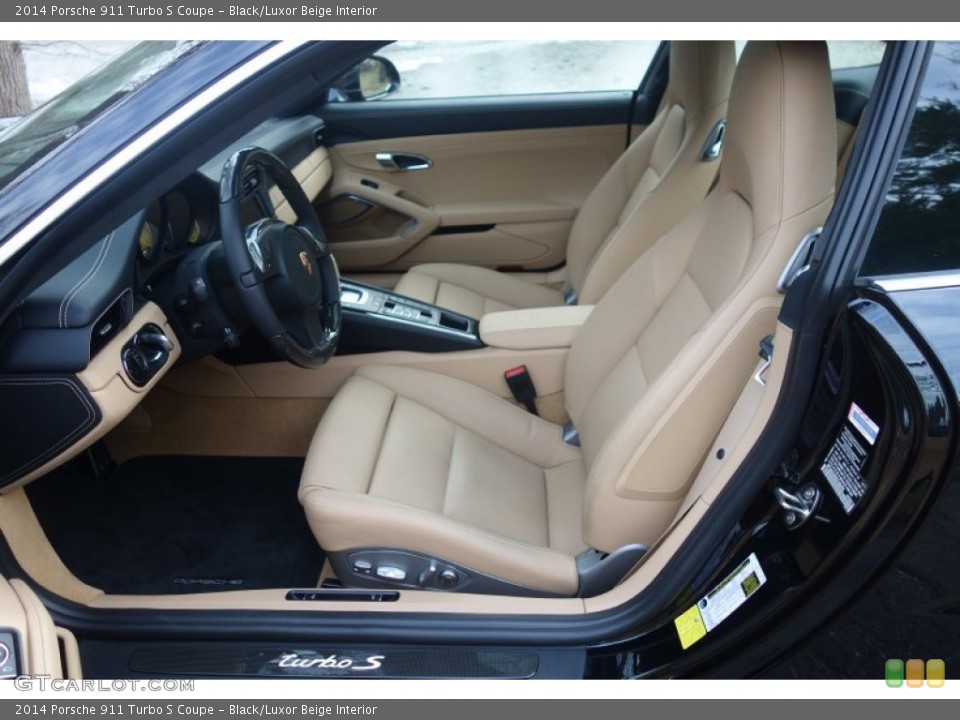 Black/Luxor Beige Interior Front Seat for the 2014 Porsche 911 Turbo S Coupe #100897639