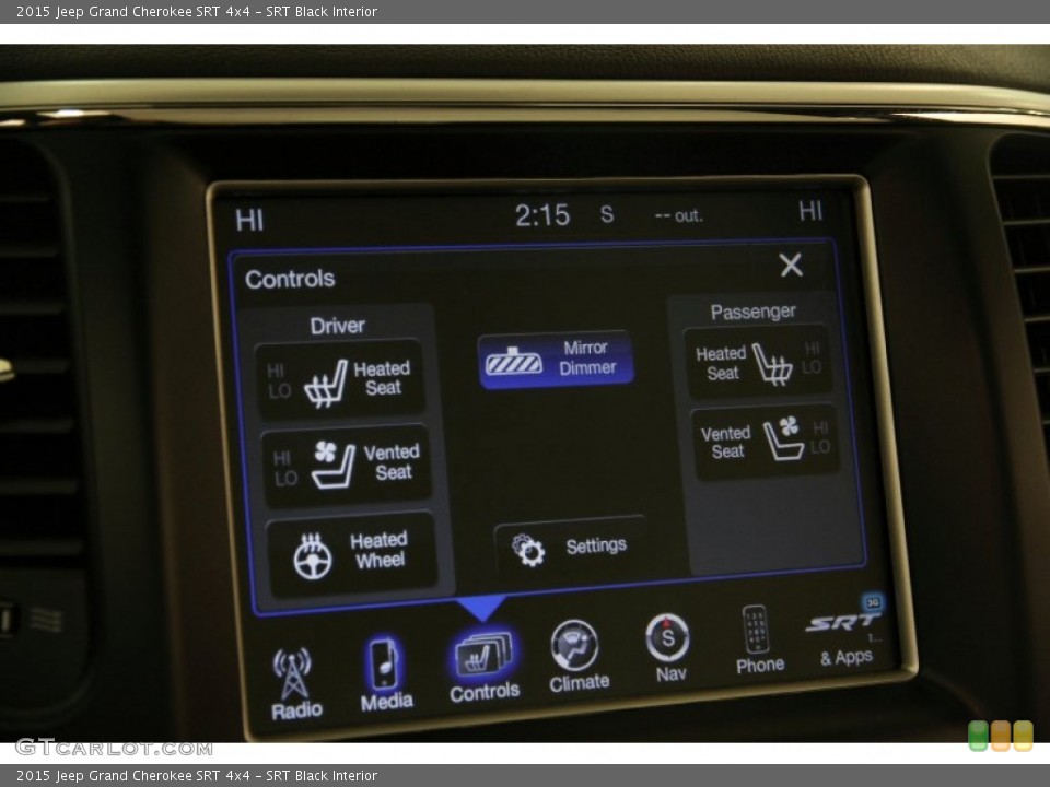 SRT Black Interior Controls for the 2015 Jeep Grand Cherokee SRT 4x4 #100943420