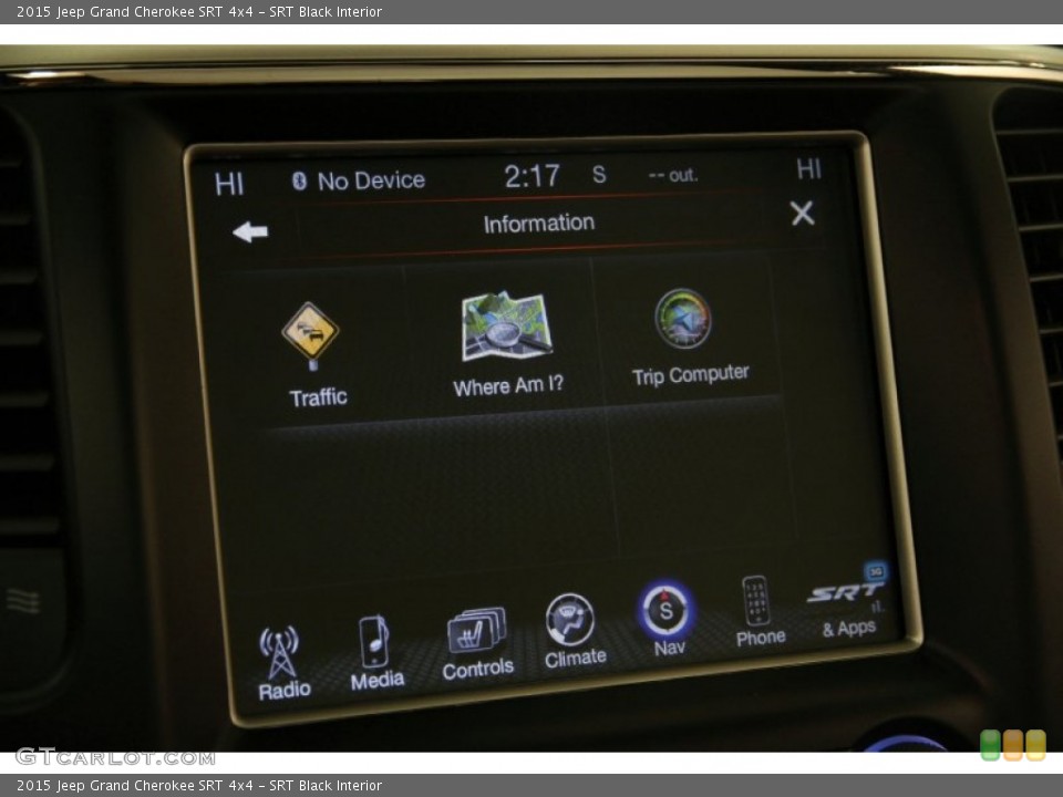 SRT Black Interior Controls for the 2015 Jeep Grand Cherokee SRT 4x4 #100943615
