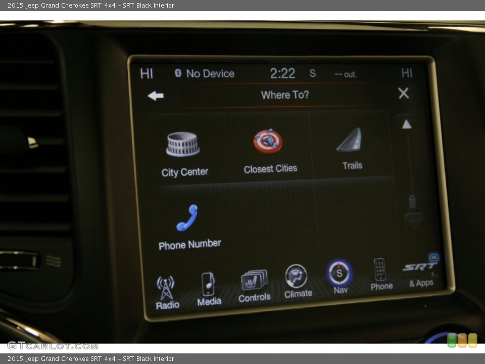 SRT Black Interior Controls for the 2015 Jeep Grand Cherokee SRT 4x4 #100943837