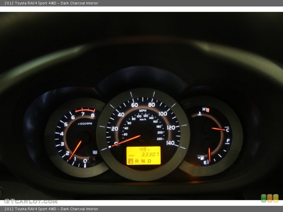 Dark Charcoal Interior Gauges for the 2012 Toyota RAV4 Sport 4WD #100950767