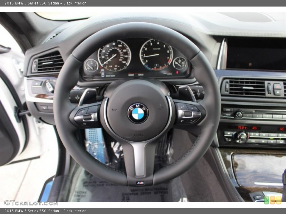 Black Interior Steering Wheel for the 2015 BMW 5 Series 550i Sedan #100960090