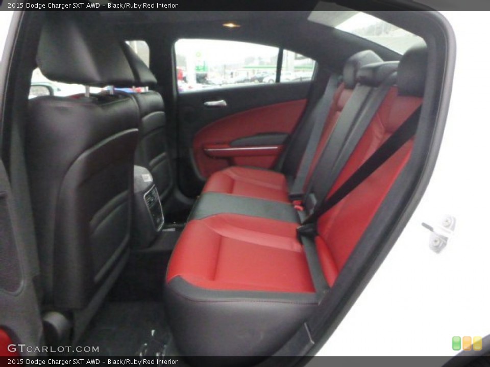 Black/Ruby Red Interior Rear Seat for the 2015 Dodge Charger SXT AWD #101012027