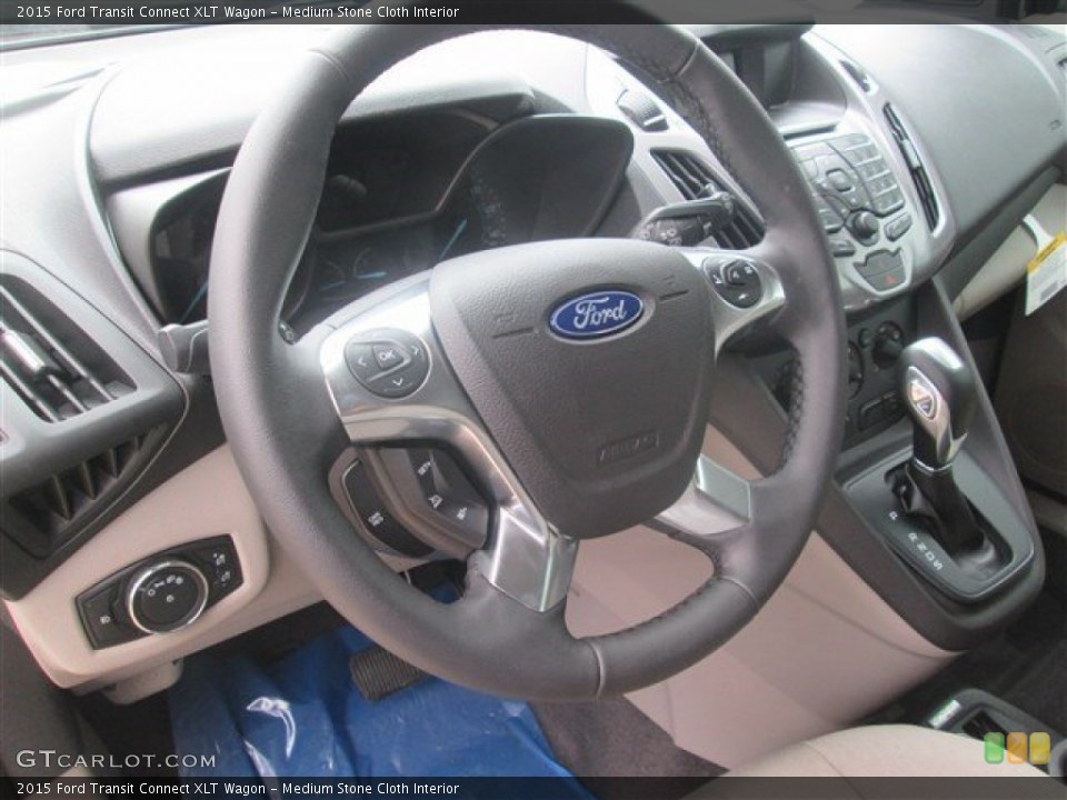 Medium Stone Cloth Interior Steering Wheel for the 2015 Ford Transit Connect XLT Wagon #101024124