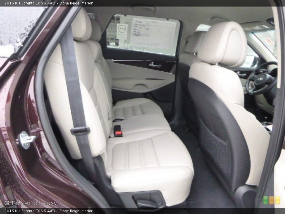 Stone Beige Interior Rear Seat for the 2016 Kia Sorento EX V6 AWD #101061465