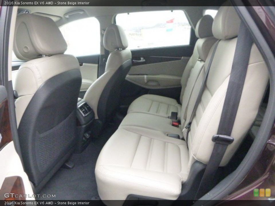 Stone Beige Interior Rear Seat for the 2016 Kia Sorento EX V6 AWD #101061484