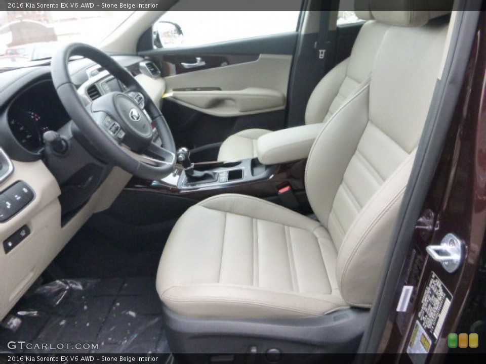 Stone Beige Interior Front Seat for the 2016 Kia Sorento EX V6 AWD #101061537