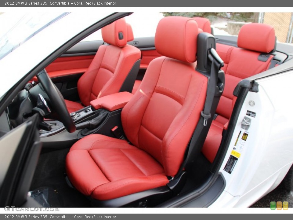 Coral Red/Black Interior Front Seat for the 2012 BMW 3 Series 335i Convertible #101098218
