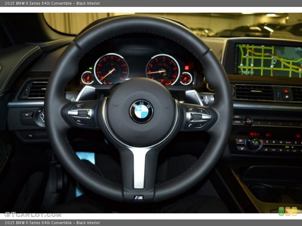 Black Interior Steering Wheel for the 2015 BMW 6 Series 640i Convertible #101102316
