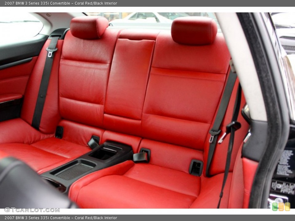 Coral Red/Black Interior Rear Seat for the 2007 BMW 3 Series 335i Convertible #101151684