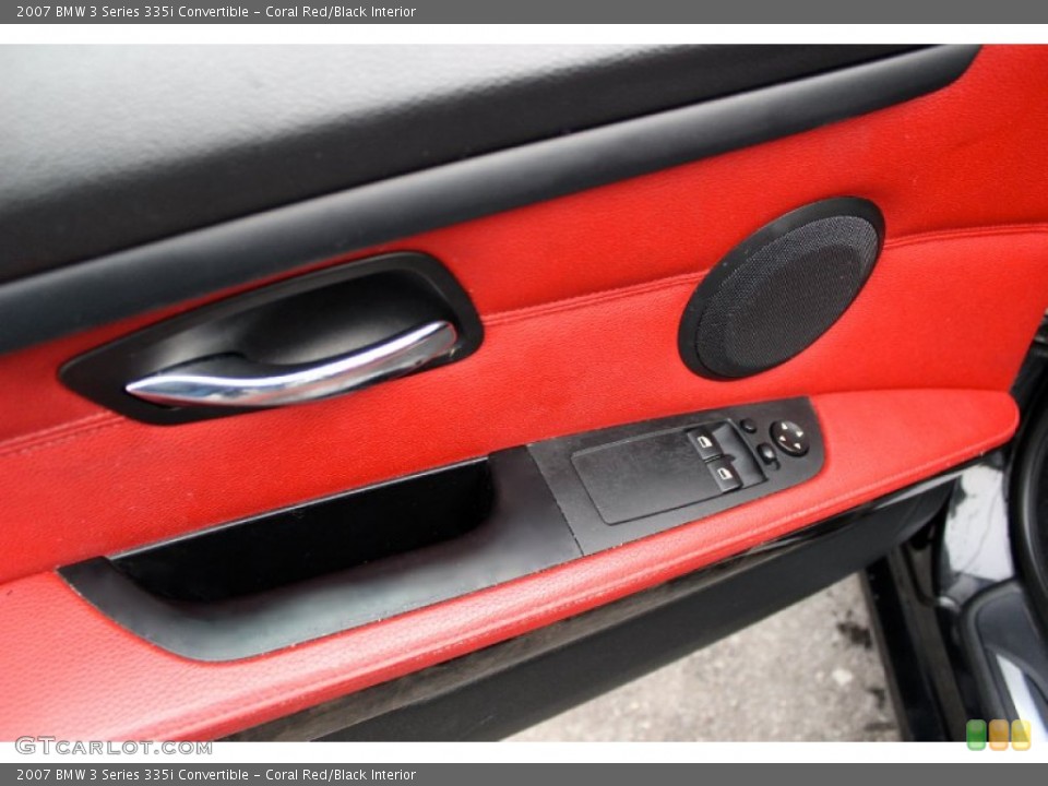 Coral Red/Black Interior Door Panel for the 2007 BMW 3 Series 335i Convertible #101151742