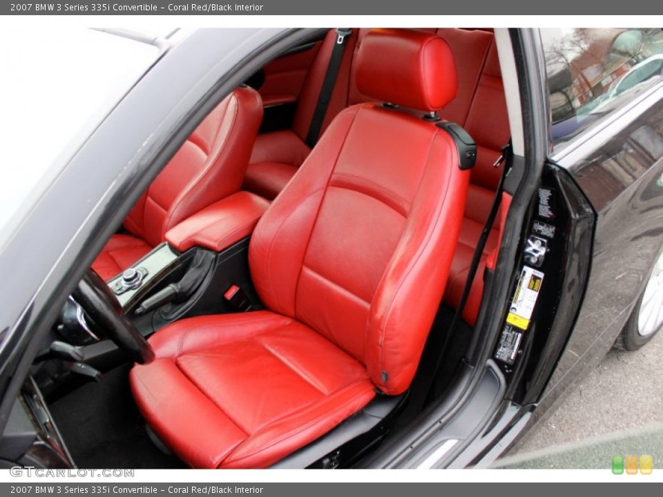 Coral Red/Black Interior Front Seat for the 2007 BMW 3 Series 335i Convertible #101151782