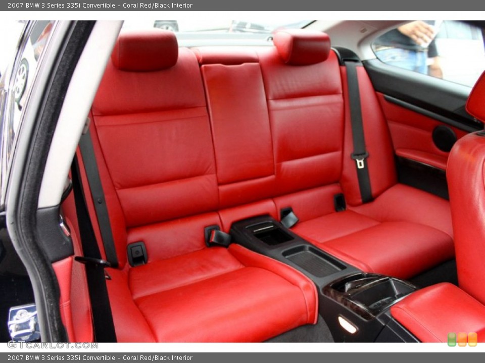 Coral Red/Black Interior Rear Seat for the 2007 BMW 3 Series 335i Convertible #101152009