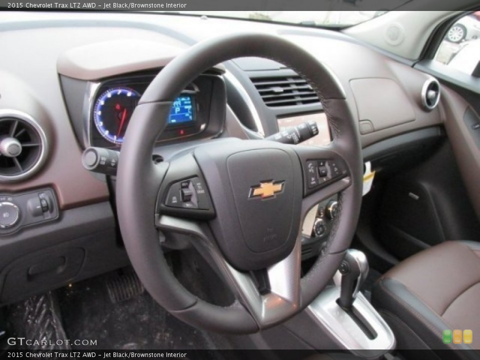 Jet Black/Brownstone Interior Steering Wheel for the 2015 Chevrolet Trax LTZ AWD #101177001