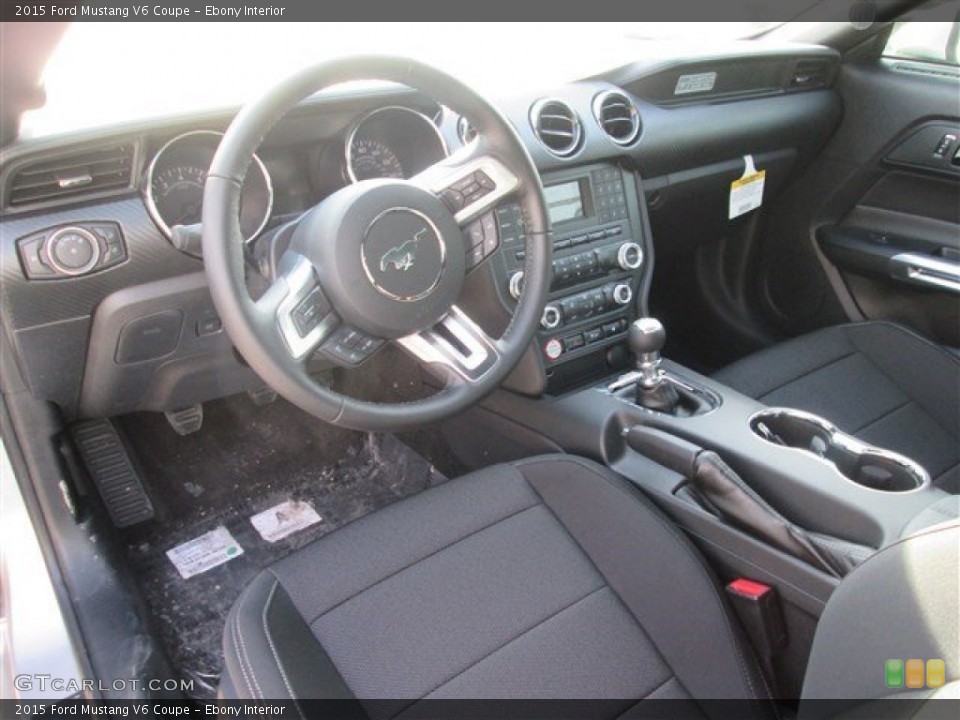 Ebony Interior Prime Interior for the 2015 Ford Mustang V6 Coupe #101177613