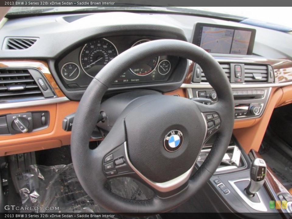 Saddle Brown Interior Steering Wheel for the 2013 BMW 3 Series 328i xDrive Sedan #101217093