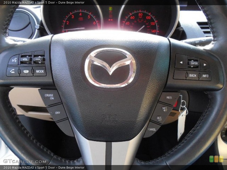 Dune Beige Interior Steering Wheel for the 2010 Mazda MAZDA3 s Sport 5 Door #101237775