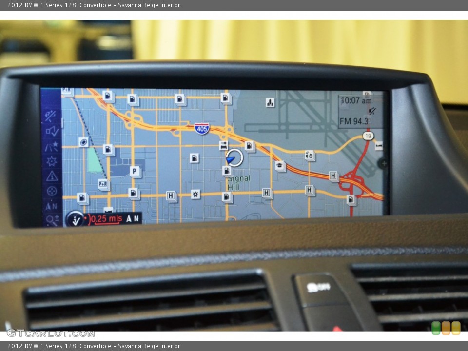 Savanna Beige Interior Navigation for the 2012 BMW 1 Series 128i Convertible #101240886