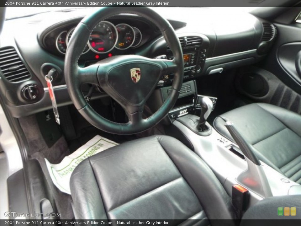 Natural Leather Grey Interior Prime Interior for the 2004 Porsche 911 Carrera 40th Anniversary Edition Coupe #101274694