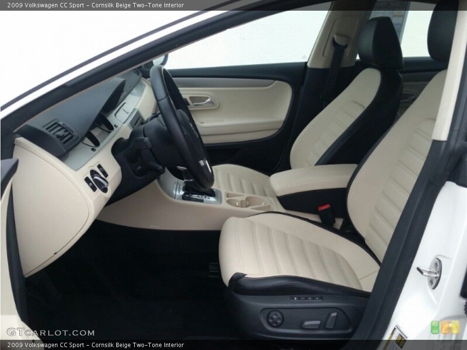 Cornsilk Beige Two-Tone Interior Front Seat for the 2009 Volkswagen CC Sport #101291979