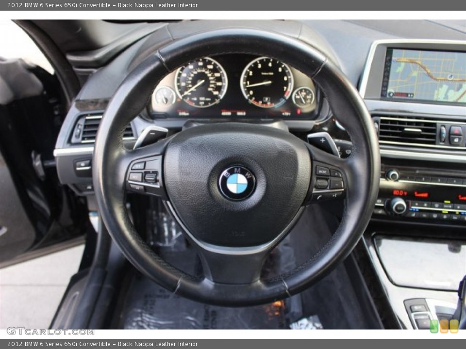 Black Nappa Leather Interior Steering Wheel for the 2012 BMW 6 Series 650i Convertible #101293095